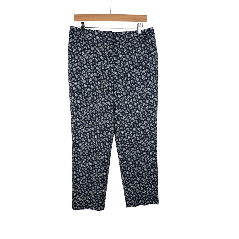 Ann Taylor Floral Print Kate Fit Dress Pants size‎ 4 Black/White